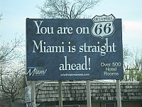 USA - Miami OK - Miami Ahead Sign (16 Apr 2009)